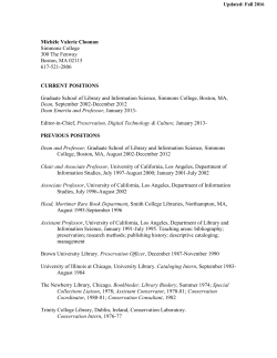 Mich&egrave;le Cloonan`s Curriculum Vitae