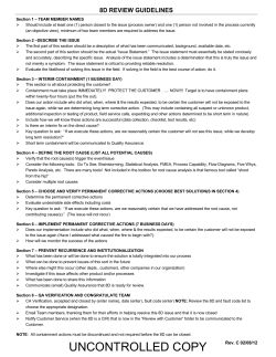 8D Review Guidelines
