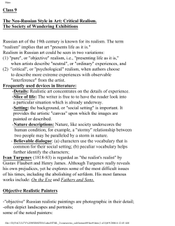 Class 9 The Neo-Russian Style in Art: Critical Realism. The Society