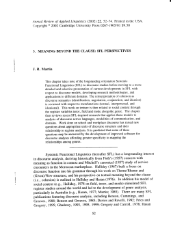 Meaning beyond the clause: SFL perspectives