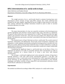HPLC determination of &alpha;- and &beta;-acids in hops
