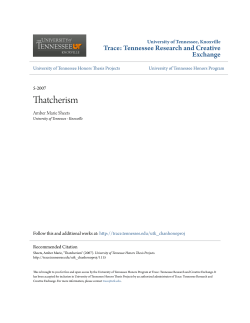 Thatcherism - Trace: Tennessee Research and Creative Exchange