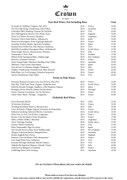 Non-Red Wines, Not Including Rose Pretty in Pink Wines Definitely