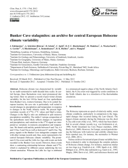 Bunker Cave stalagmites: an archive for central European Holocene