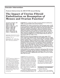 The Impact of Uterine Fibroid Embolization on Resumption of