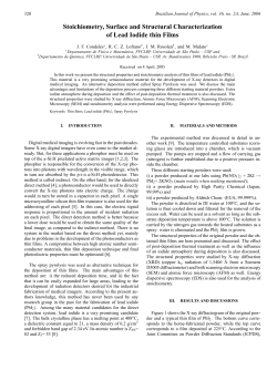 Stoichiometry, Surface and Structural Characterization of Lead