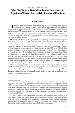 Problems with Audience in High-Stakes Writing Tests and the