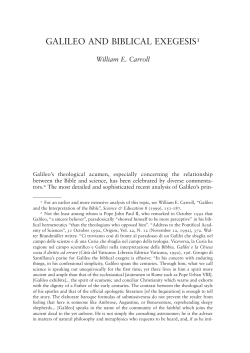Galileo and biblical exegesis