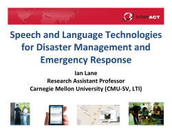 Speech and Language Technologies for Disaster Management and