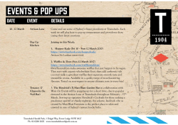 10 - 12 March Artisan Lane Pop Up Kitchen Tenancy 17 (Opposite