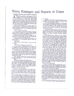 Nixon, Kissinger, and Reports of Crises