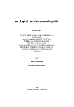 serological tests in venereal syphilis