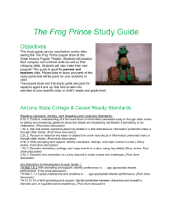 The Frog Prince Study Guide - Great Arizona Puppet Theater