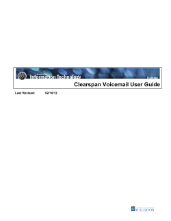 Clearspan Voicemail User Guide
