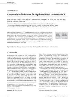 A thermally baffled device for highly stabilized convective PCR