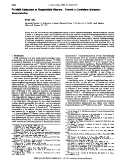 *H NMR Reiaxatlon in Phospholipid Bilayers. Toward a Consistent