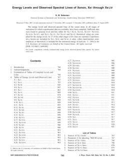 Energy Levels and Observed Spectral Lines of Xenon, XeI