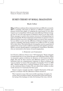 Hume`s Theory of Moral Imagination