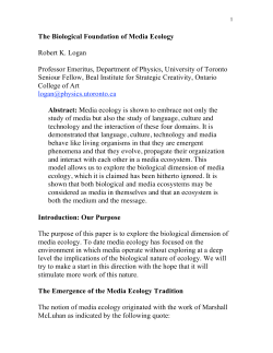 The Biological Foundation of Media Ecology