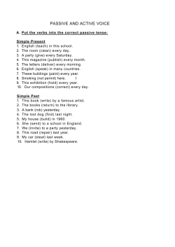 PASSIVE AND ACTIVE VOICE