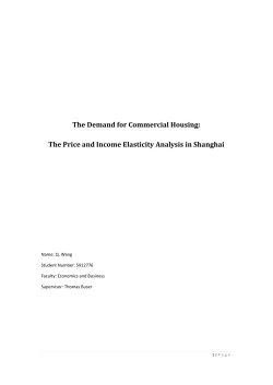 The Price and Income Elasticity Analysis in Shanghai - UvA-DARE