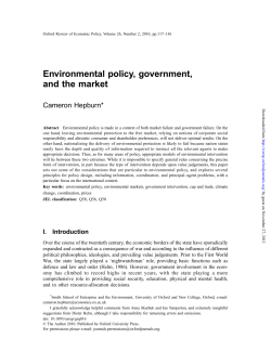 Environmental policy, government, and the market