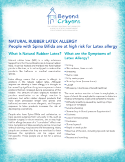 Beyond Crayons info sheet - Natural Rubber Latex Allergy