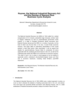 Keynes, the National Industrial Recovery Act and the Demise of