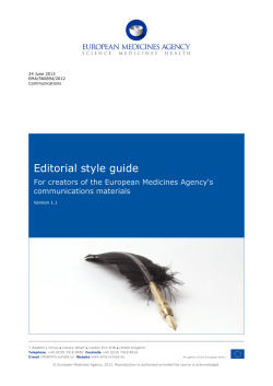 Procurement Procedure EMA/2014/16/COM &ndash; Provision