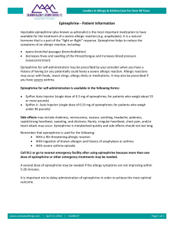 Epinephrine - Patient Information
