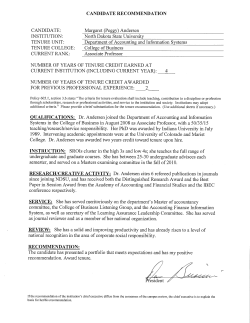 NDSU tenure requests - North Dakota University System