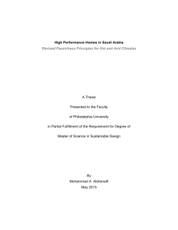 High Performance Homes in Saudi Arabia Revised Passivhaus