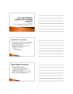 Civil and Criminal Jurisdiction in Indian Country