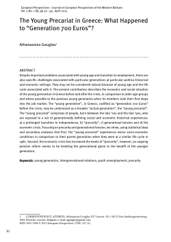 The Young Precariat in greece: What happened to &ldquo;generation 700