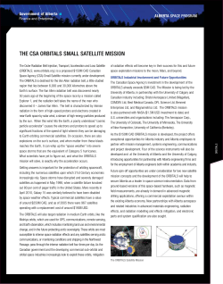 The CSA Orbitals Small Satellite Mission