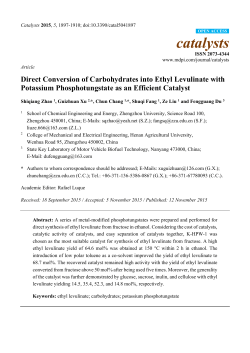 Direct Conversion of Carbohydrates into Ethyl Levulinate with