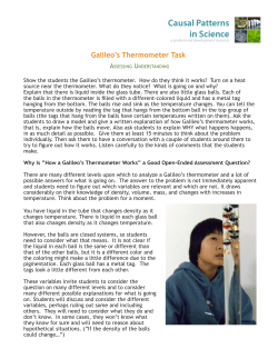 Galileo`s Thermometer Task - Causal Patterns in Science