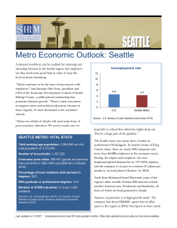 Metro Economic Outlook: Seattle