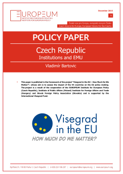 policy paper - Institut pro evropskou politiku EUROPEUM