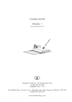 COURSE NOTES Modules 1 - Shepherds Bookbinders