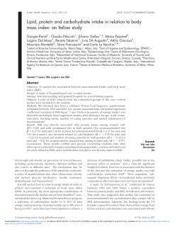 Lipid, protein and carbohydrate intake in relation to body mass index