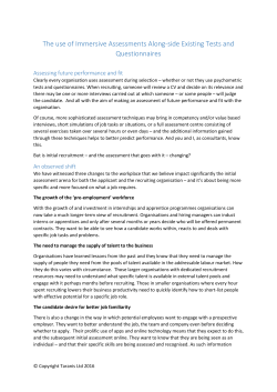 The use of Immersive Assessments Along-side Existing Tests - t-PHI