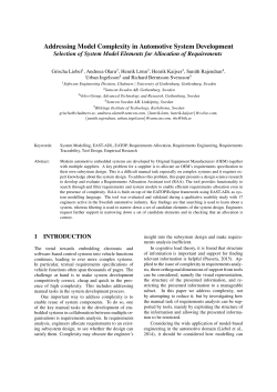 Addressing Model Complexity in Automotive System Development