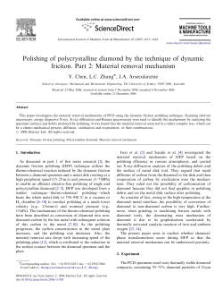 Polishing of polycrystalline diamond by the technique of dynamic