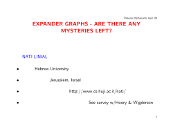 expander graphs - are there any mysteries left?