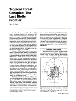 Tropical Forest Canopies: The Last Biotic Frontier