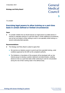 Exercising legal powers to allow training on a part-time basis in