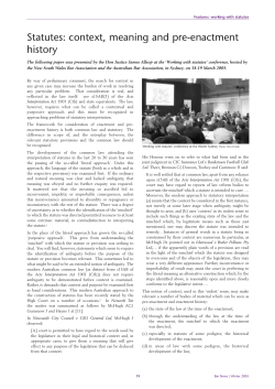 Allsop, James --- "Statutes: Context, Meaning and Pre