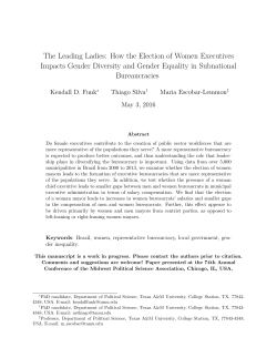 The Leading Ladies: How the Election of Women