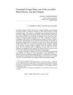 Casement`s Congo Diary, one of the so-called Black - ELIS-CAS